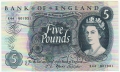 Bank Of England 5 Pound Notes To 1979 5 Pounds, from 1967